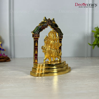 Maa Durga Peacock Mehraab Golden Metal God SP