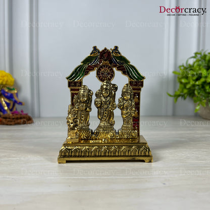 Shree Ram Darbar Peacock Mehraab Golden Metal God SP