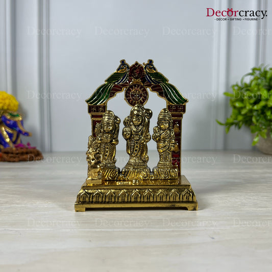 Shree Ram Darbar Peacock Mehraab Golden Metal God SP