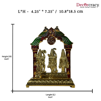 Shree Ram Darbar Peacock Mehraab Golden Metal God SP Idol
