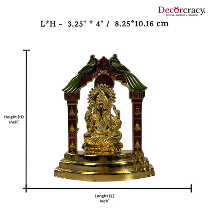Shree Ganesh Peacock Mehraab Golden Metal God SP