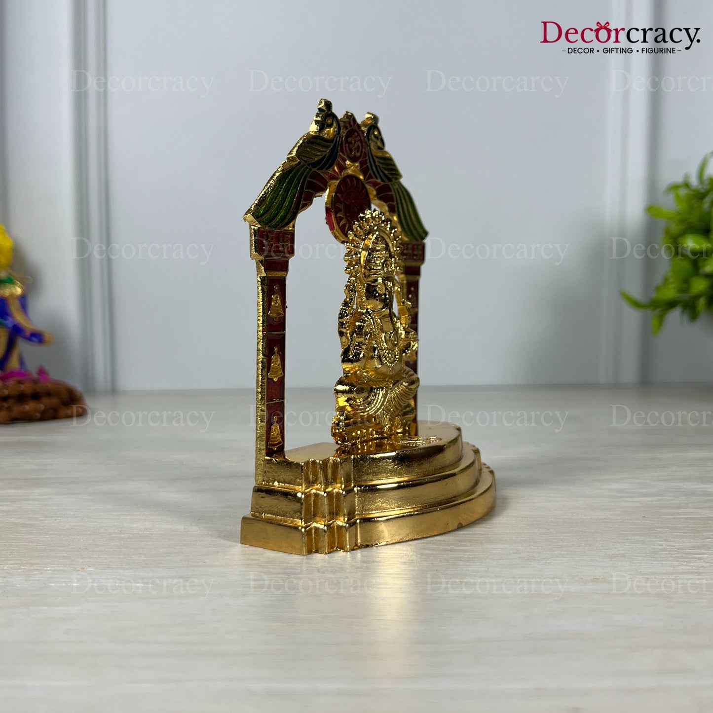 Shree Ganesh Peacock Mehraab Golden Metal God SP