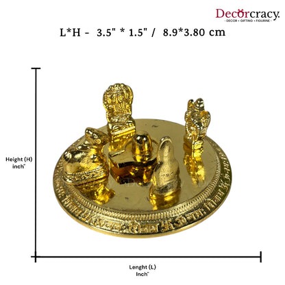 Shiv Parivar Mandir Shivling Golden Metal SP