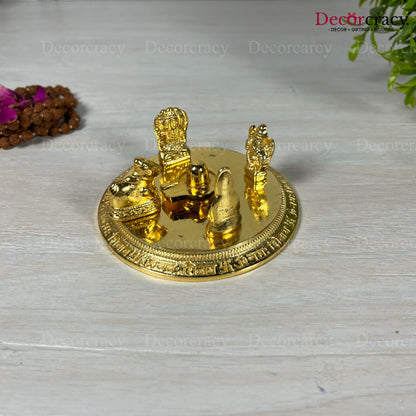 Shiv Parivar Mandir Shivling Golden Metal SP