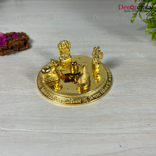 Shiv Parivar Mandir Shivling Golden Metal SP