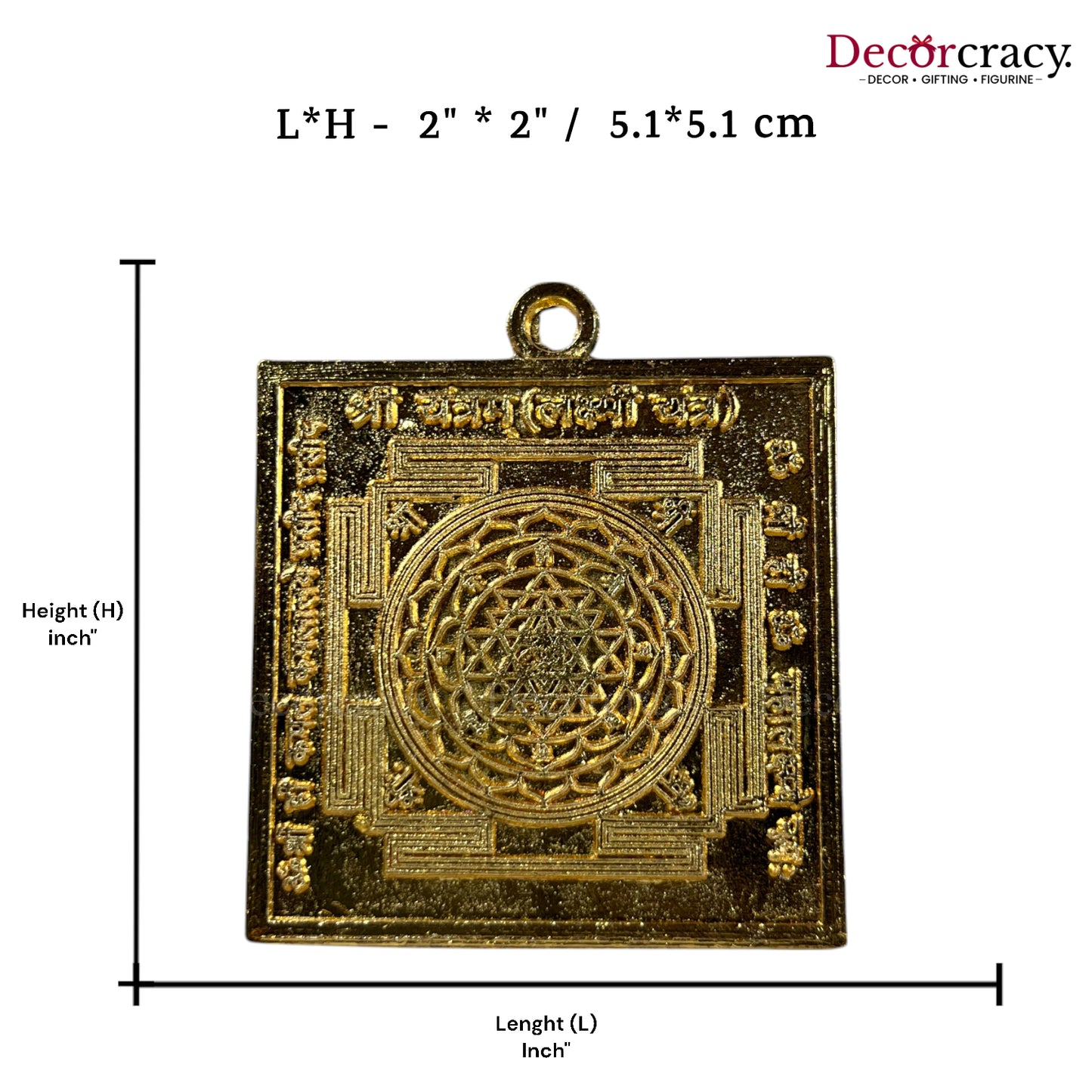 Shree Lakshmi Yantra Diwali Poojan Golden Metal SP 2"
