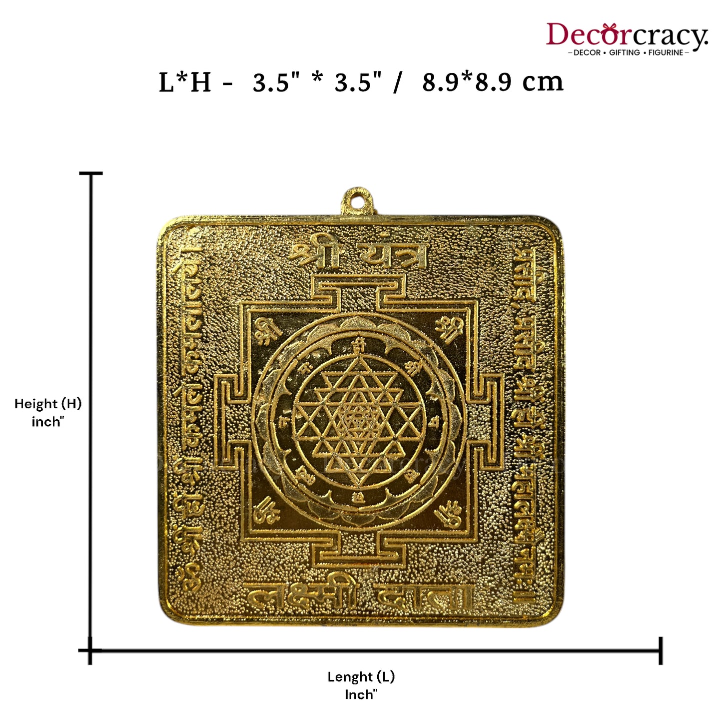 Shree Lakshmi Yantra Diwali Poojan Golden Metal SP 4"