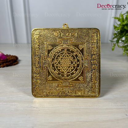 Shree Lakshmi Yantra Diwali Poojan Golden Metal SP 4"