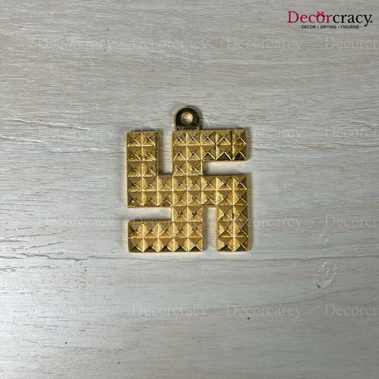Swastik Wall Hanging Golden Metal SP 2"