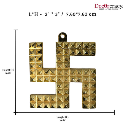 Swastik Wall Hanging Golden Metal SP 3"