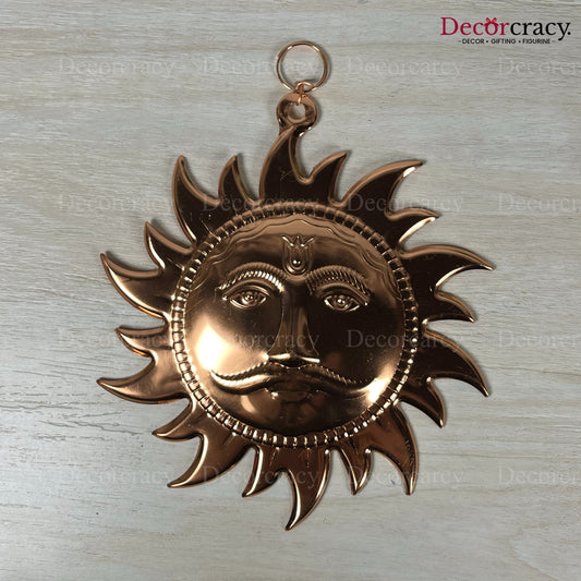 Sooraj Face Wall Hanging Copper Metal SP 6"
