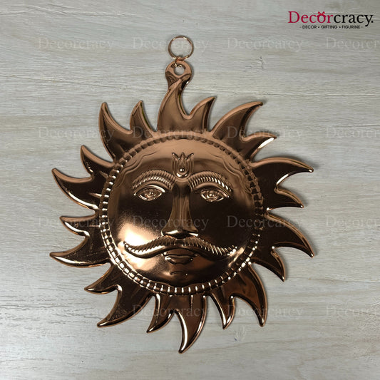 Sooraj Face Wall Hanging Copper Metal SP 8"