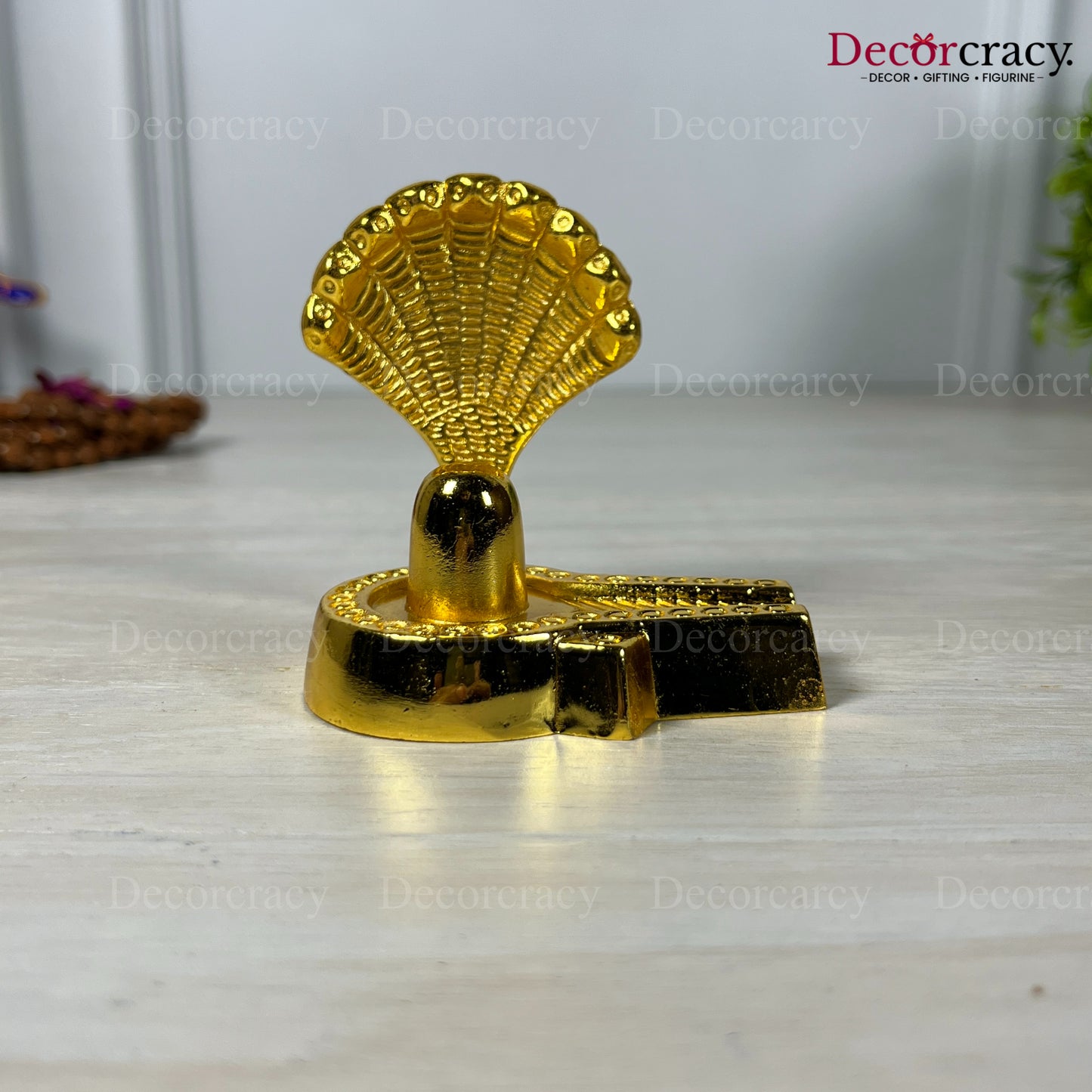 Shivling with Naag Golden Metal SP