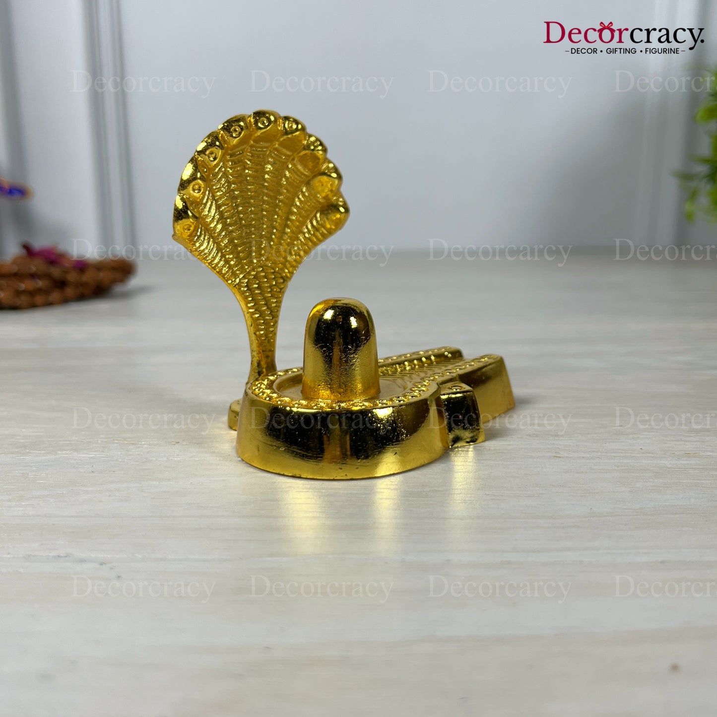Shivling with Naag Golden Metal SP