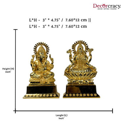 Shree Lakshmi Ganesh Set Golden Metal God SP Idol