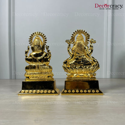 Shree Lakshmi Ganesh Set Golden Metal God SP Idol