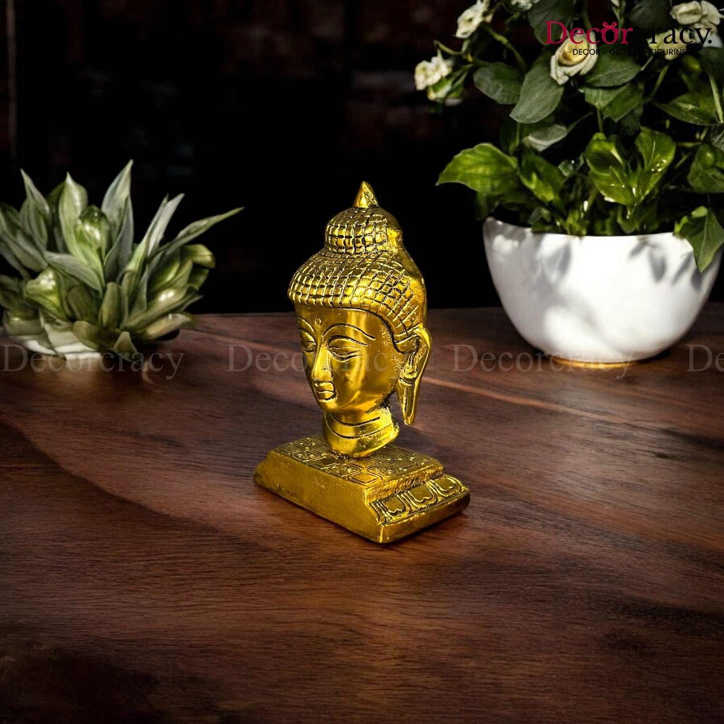 Buddha Face Stand Metal golden