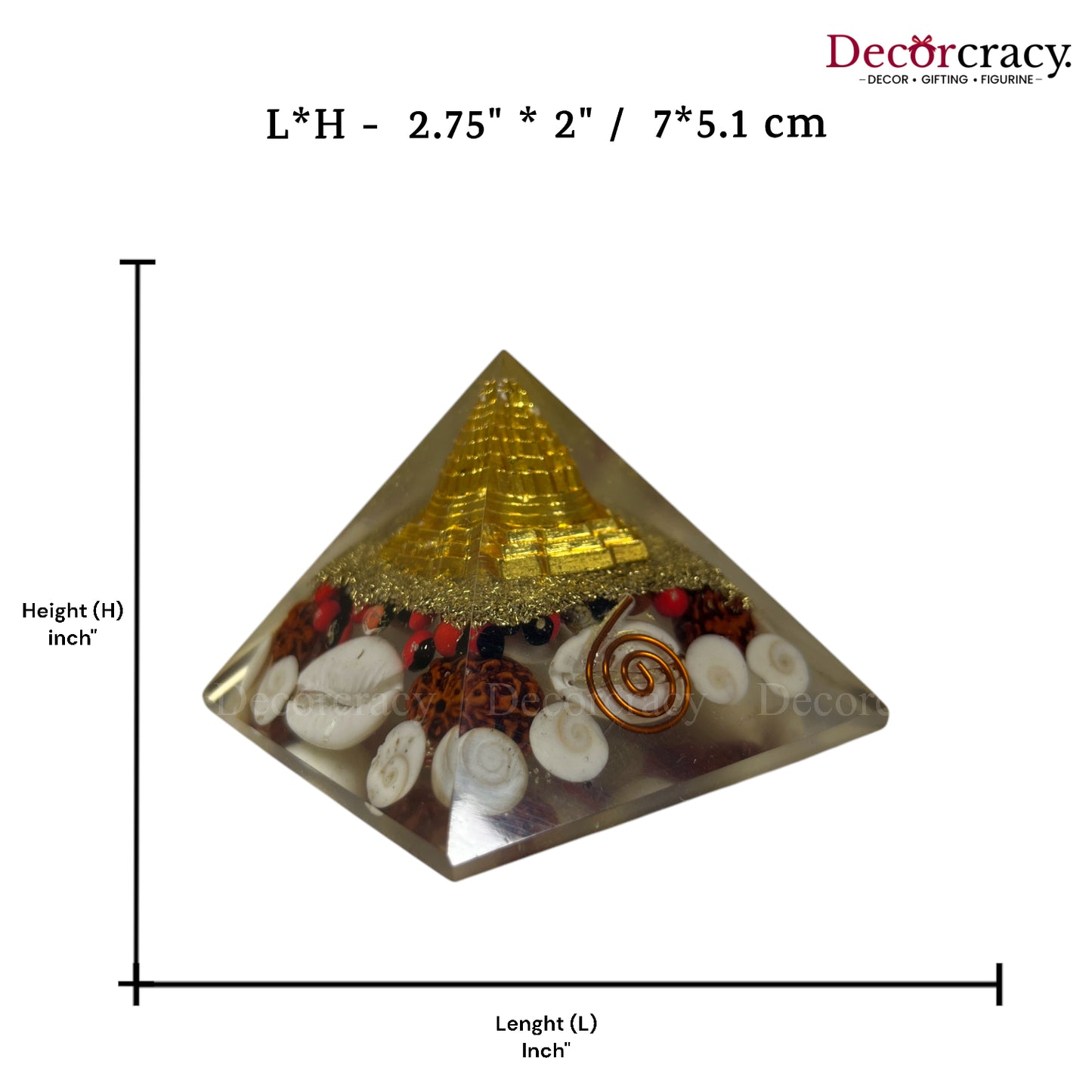Lakshmi Pyramid Vastu Dhan Varsha Yantra Resin 3"