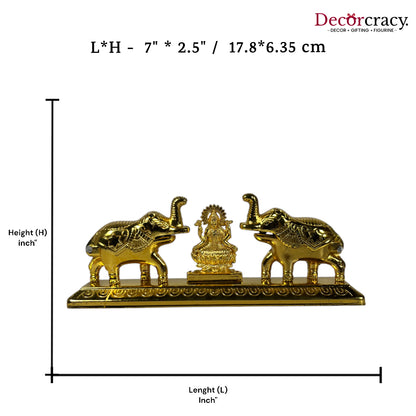 Lakshmi Elephant Roli Moli Teeka Sindoor Chawal Golden Metal SP