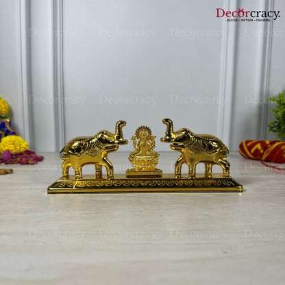 Lakshmi Elephant Roli Moli Teeka Sindoor Chawal Golden Metal SP
