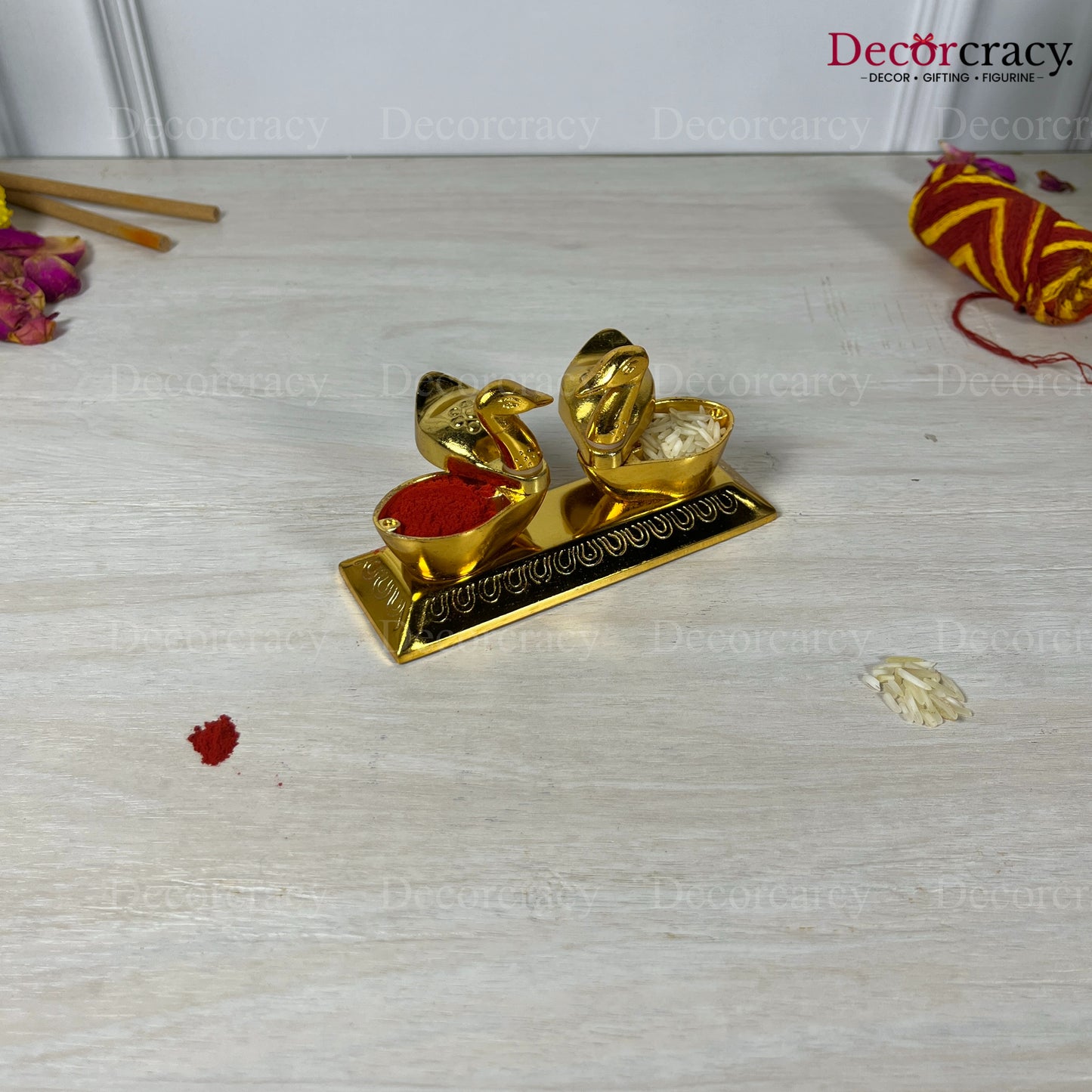 Double Duck Swan Roli Moli Teeka Sindoor Chawal Golden Metal SP