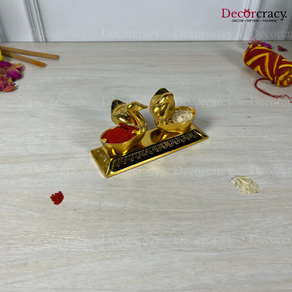 Double Duck Swan Roli Moli Teeka Sindoor Chawal Golden Metal SP