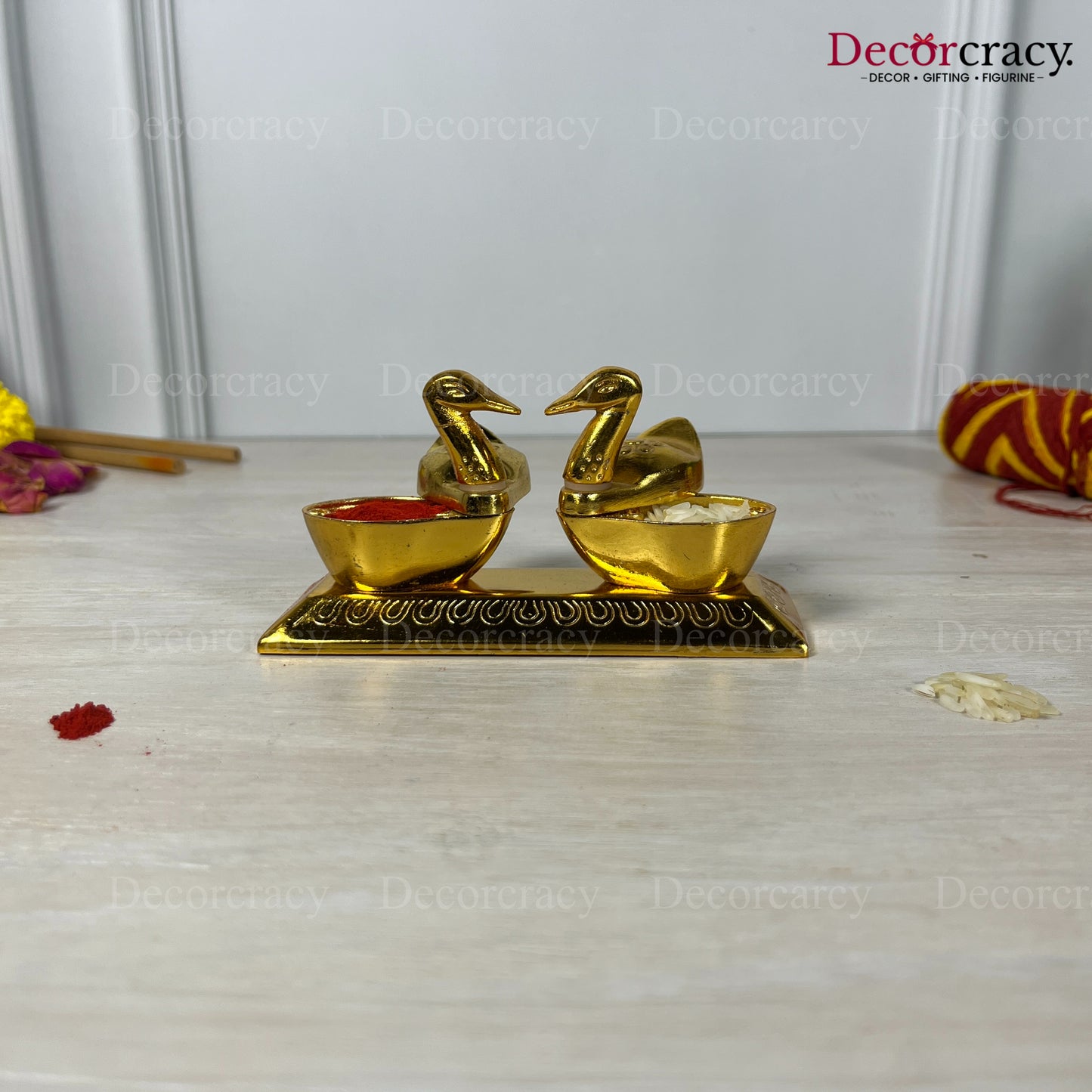 Double Duck Swan Roli Moli Teeka Sindoor Chawal Golden Metal SP