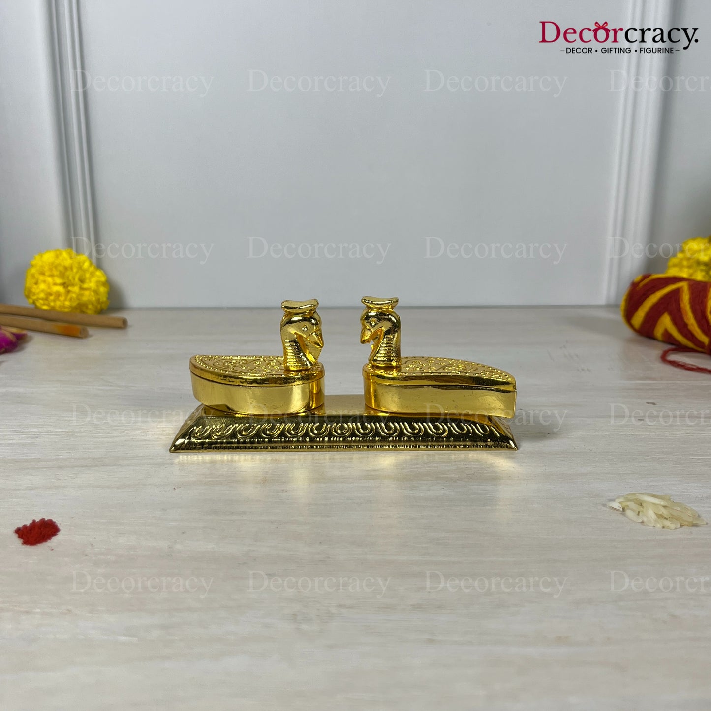 Double Swan Duck Roli Moli Teeka Sindoor Chawal Golden Metal SP
