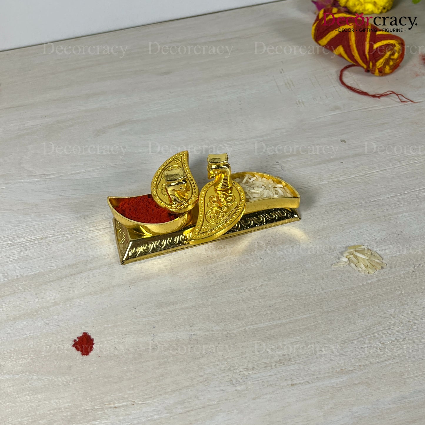 Double Swan Duck Roli Moli Teeka Sindoor Chawal Golden Metal SP