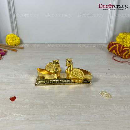 Double Swan Duck Roli Moli Teeka Sindoor Chawal Golden Metal SP