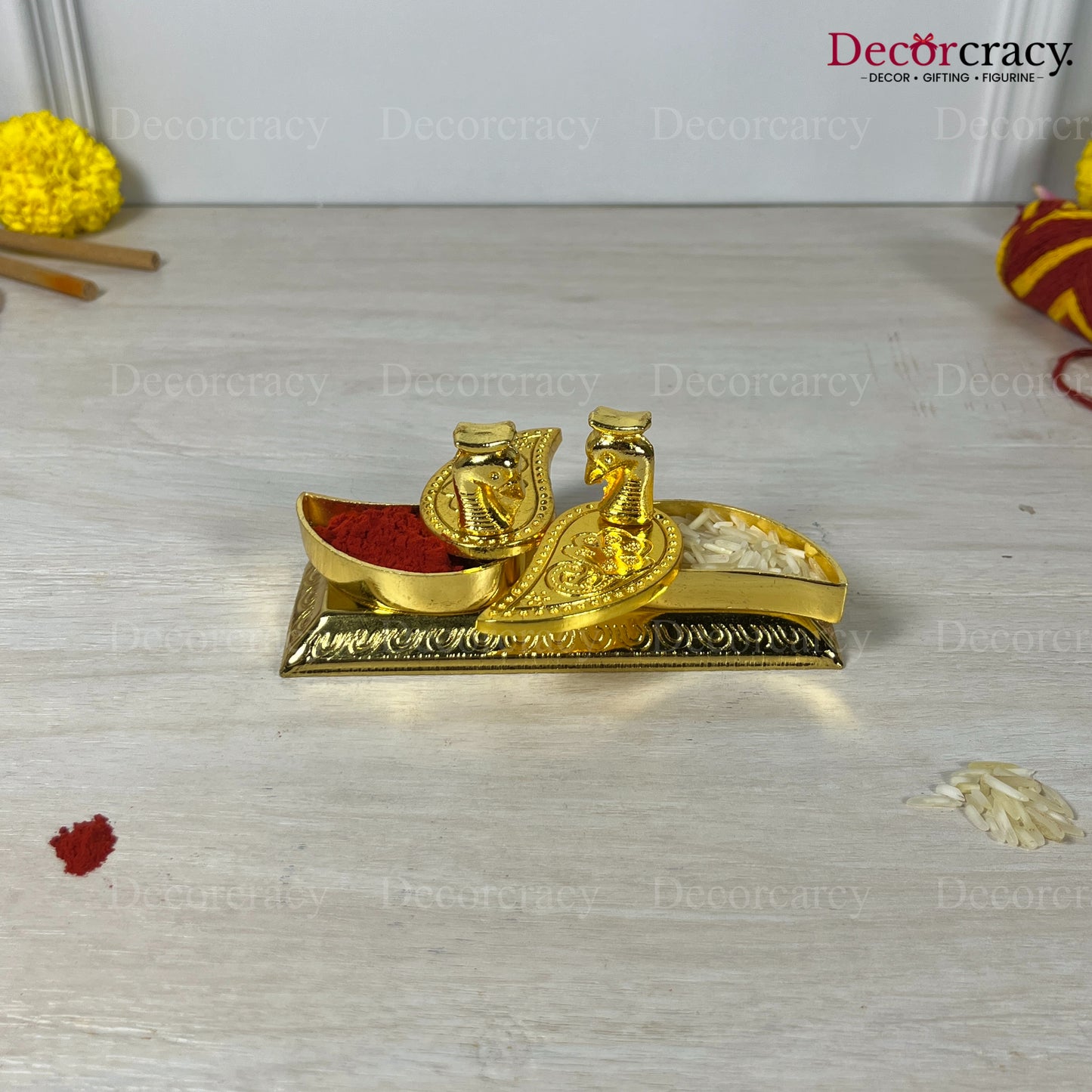 Double Swan Duck Roli Moli Teeka Sindoor Chawal Golden Metal SP