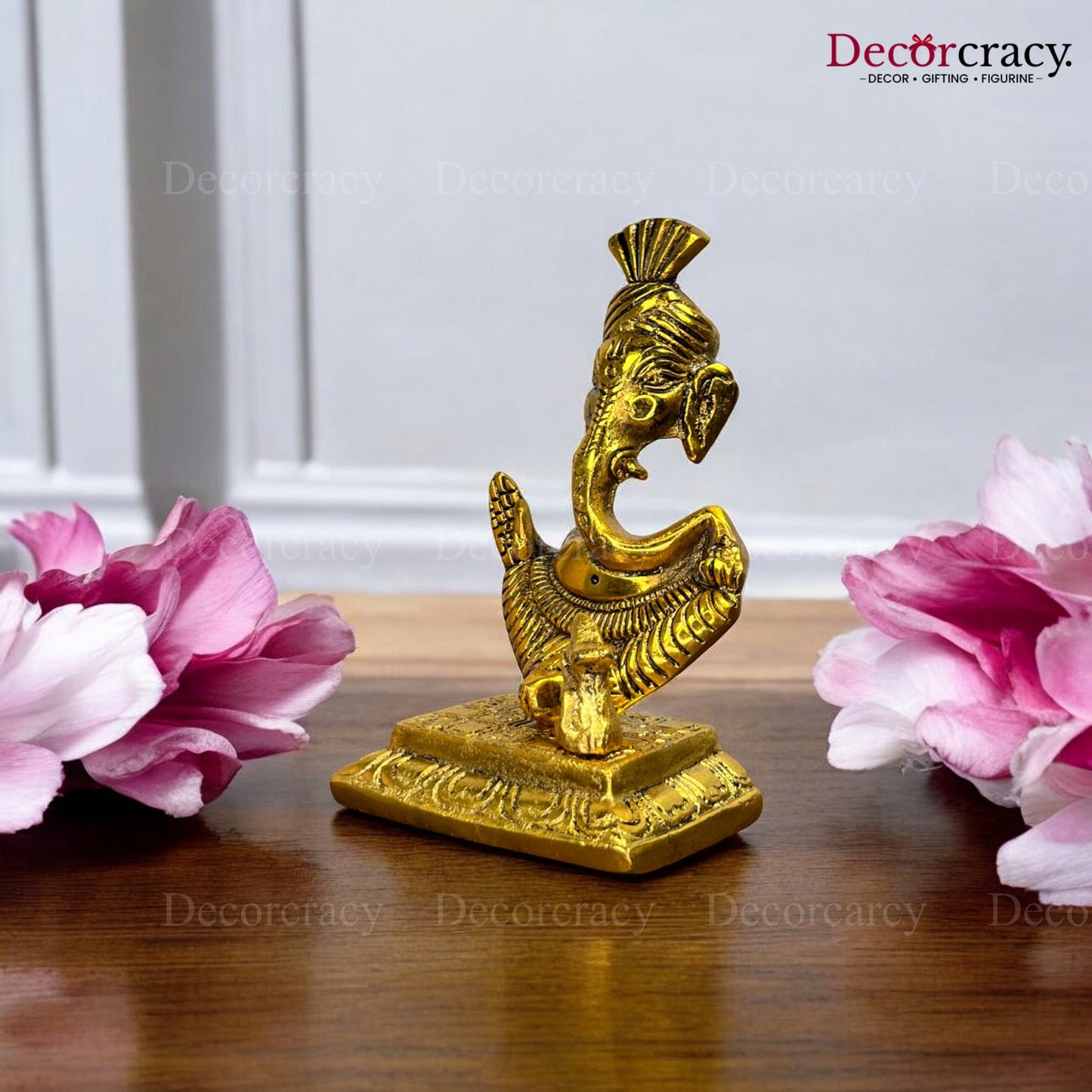 Shree Ganesh with Pagdi Idol Metal golden