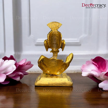 Shree Ganesh with Pagdi Idol Metal golden