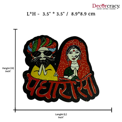 Fridge Magnets Rajasthani Padharo Sa Welcome Set Engineered Wooden