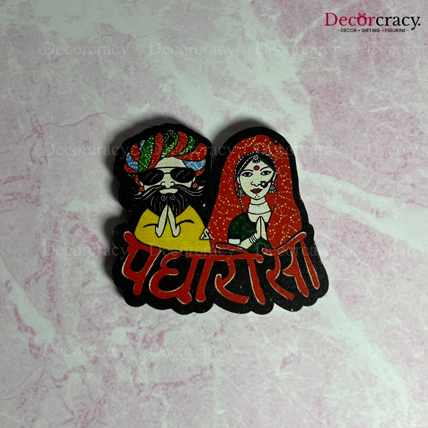 Fridge Magnets Rajasthani Padharo Sa Welcome Set Engineered Wooden