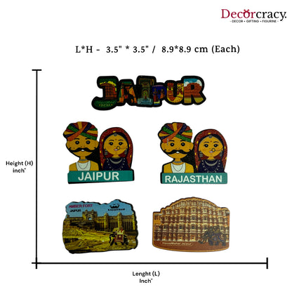 Fridge Magnets Jaipur Monumental Souvenir Set Engineered Wooden set of 5