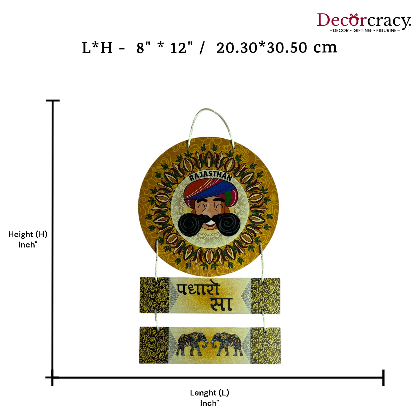 Padharo Sa Welcome Sign Wooden Wall Hanging Décor