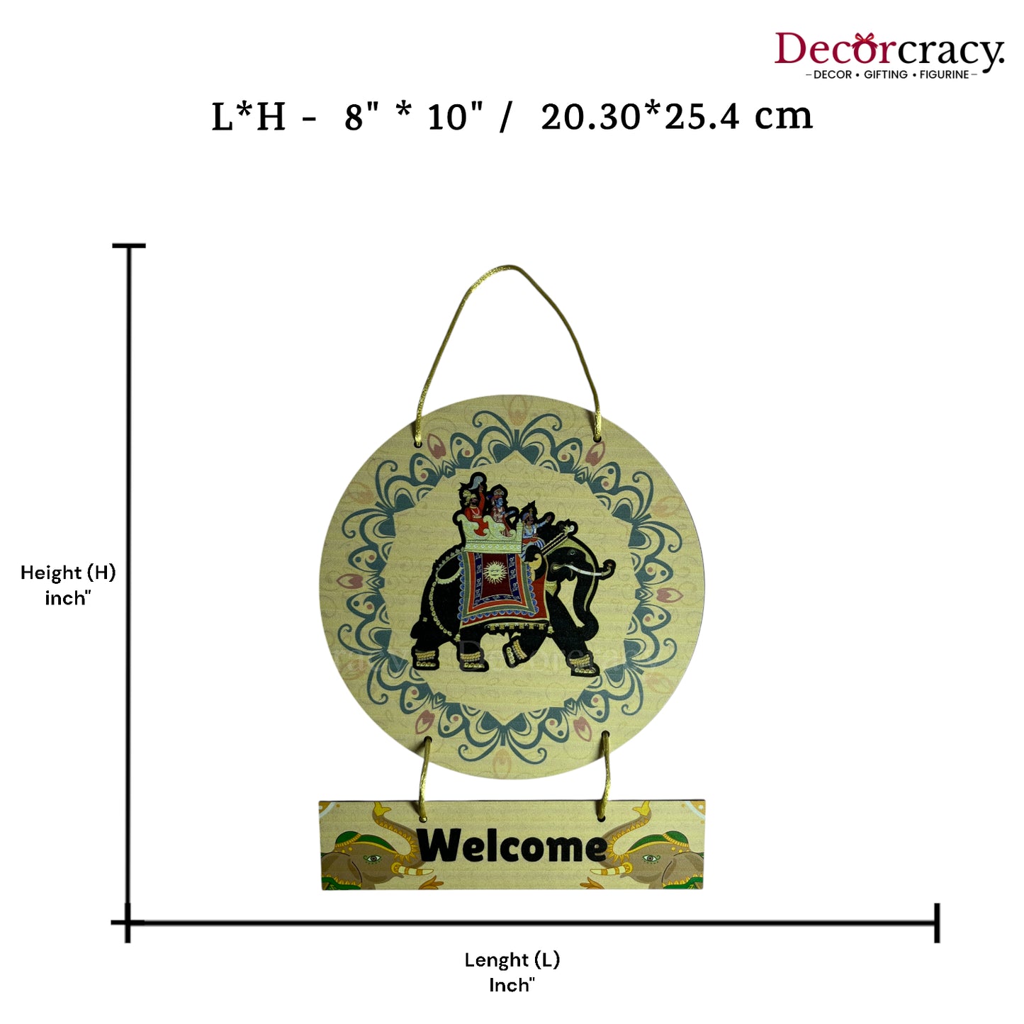 Welcome Sign Rajasthani Wooden Wall Hanging Décor