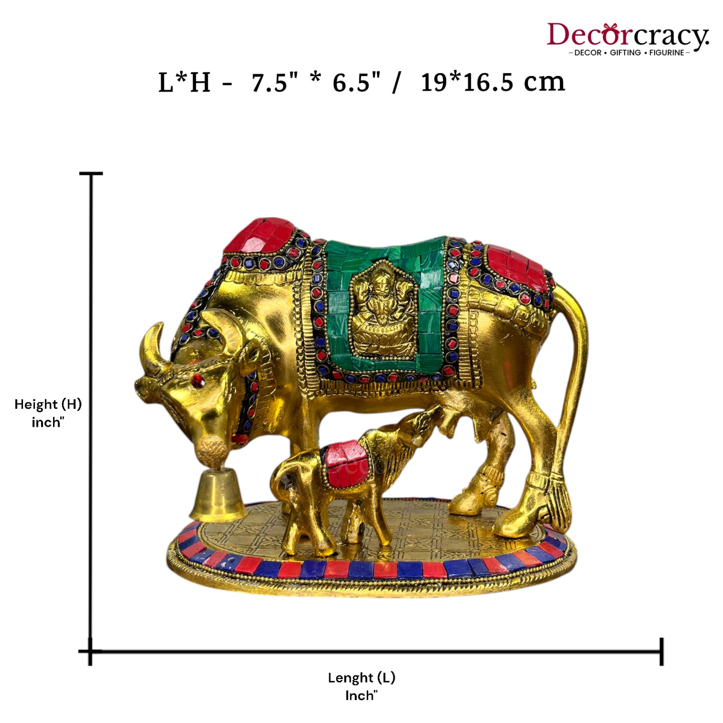 Kaamdhenu Guy Laxmi Ganesh incarved Metal Multicolor