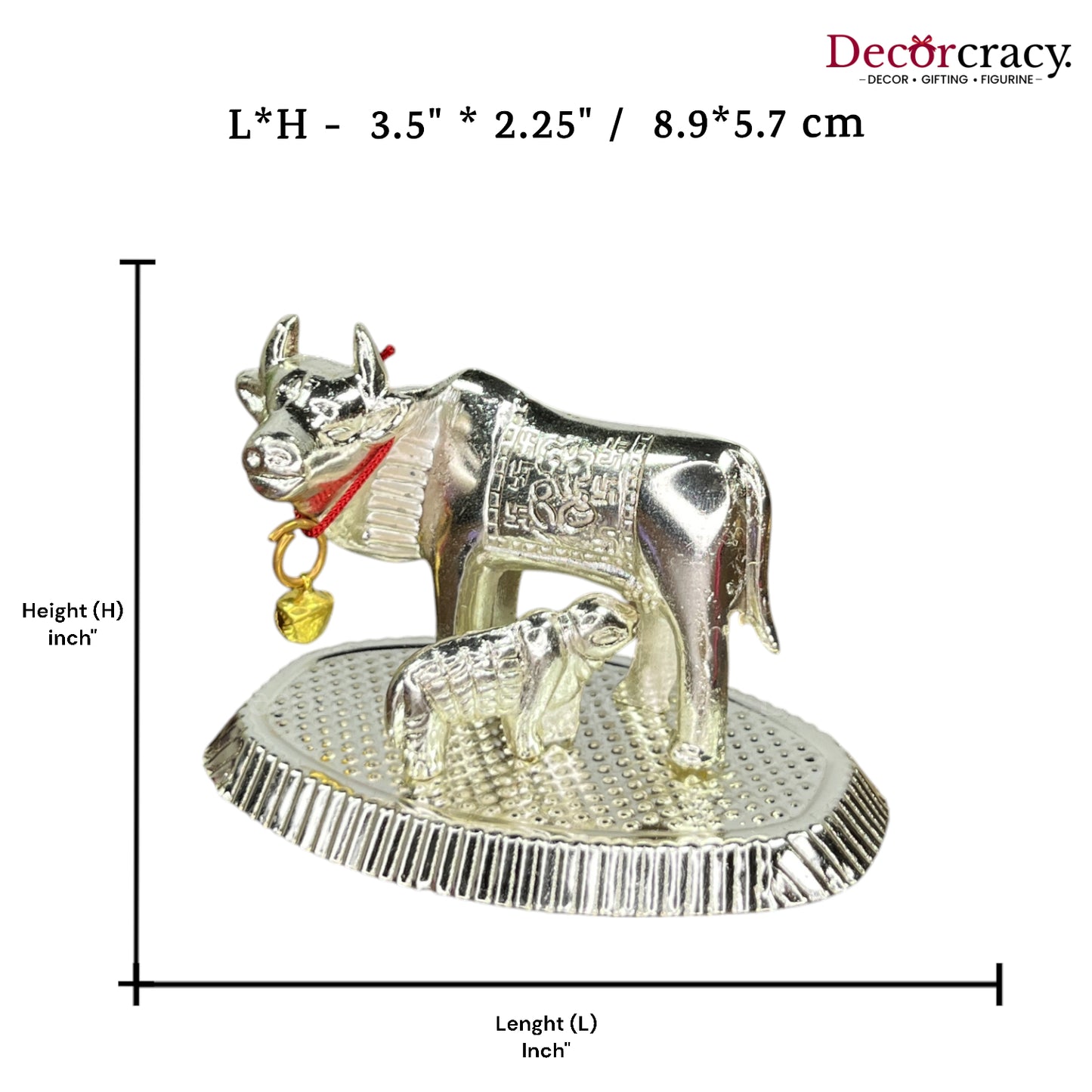 Kaamdhenu Guy SP Laxmi Ganesh incarved Metal silver