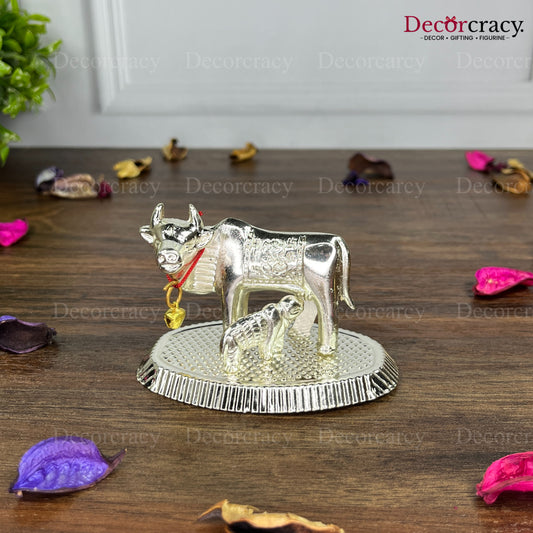 Kaamdhenu Guy SP Laxmi Ganesh incarved Metal silver