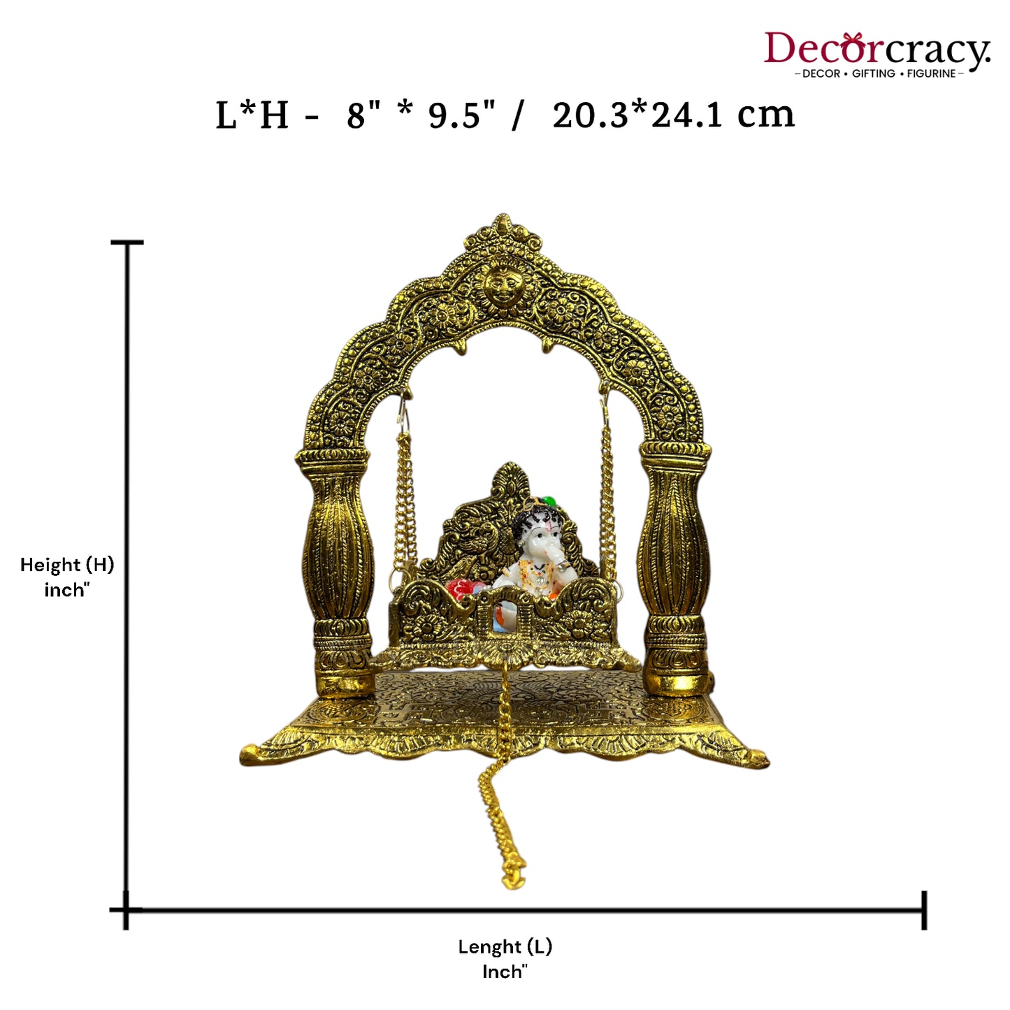 Laddu Gopal Suraj Jhula Metal golden