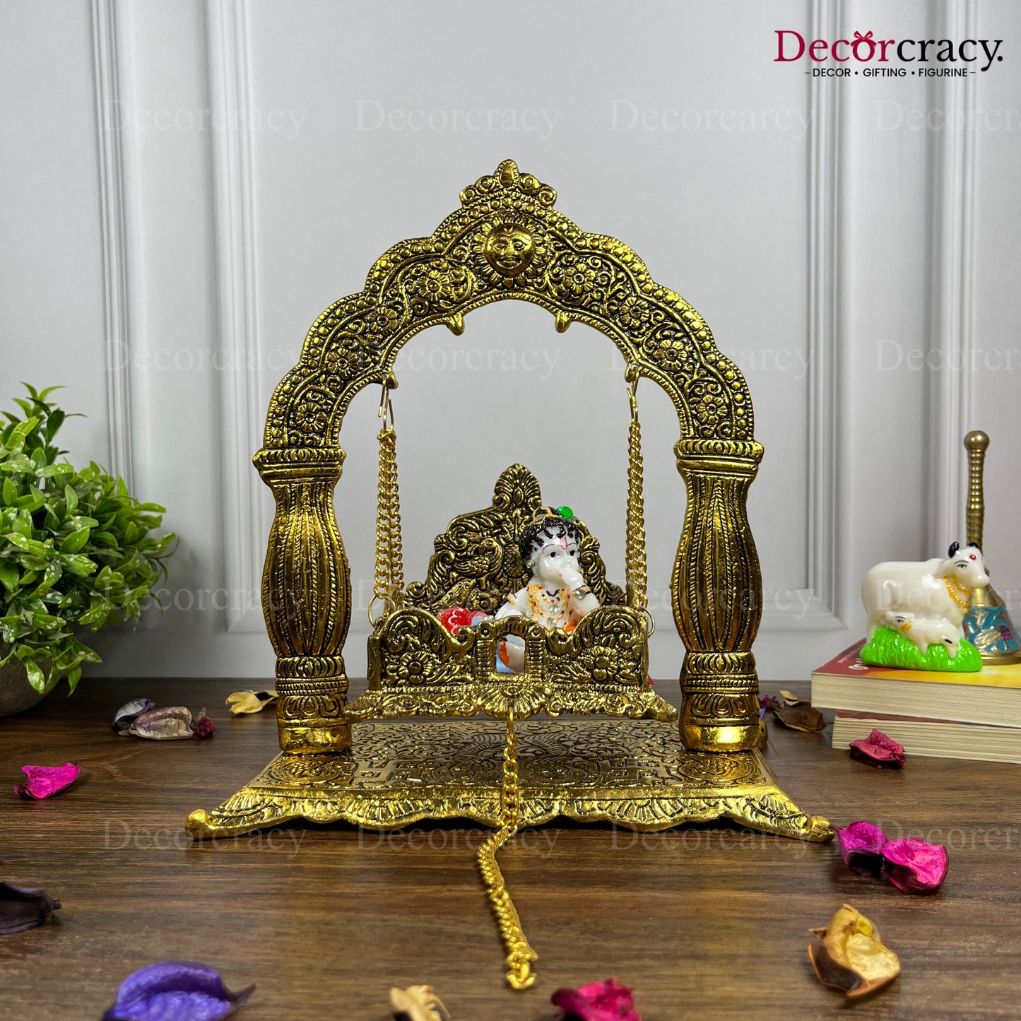 Laddu Gopal Suraj Jhula Metal golden