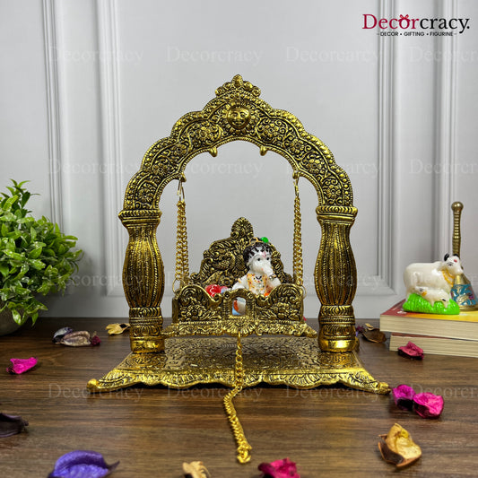 Laddu Gopal Suraj Jhula Metal golden