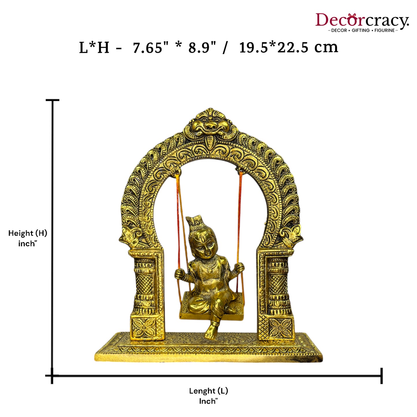 Laddu Gopal Jhula Metal golden