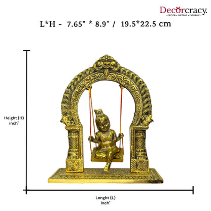 Laddu Gopal Jhula Metal golden