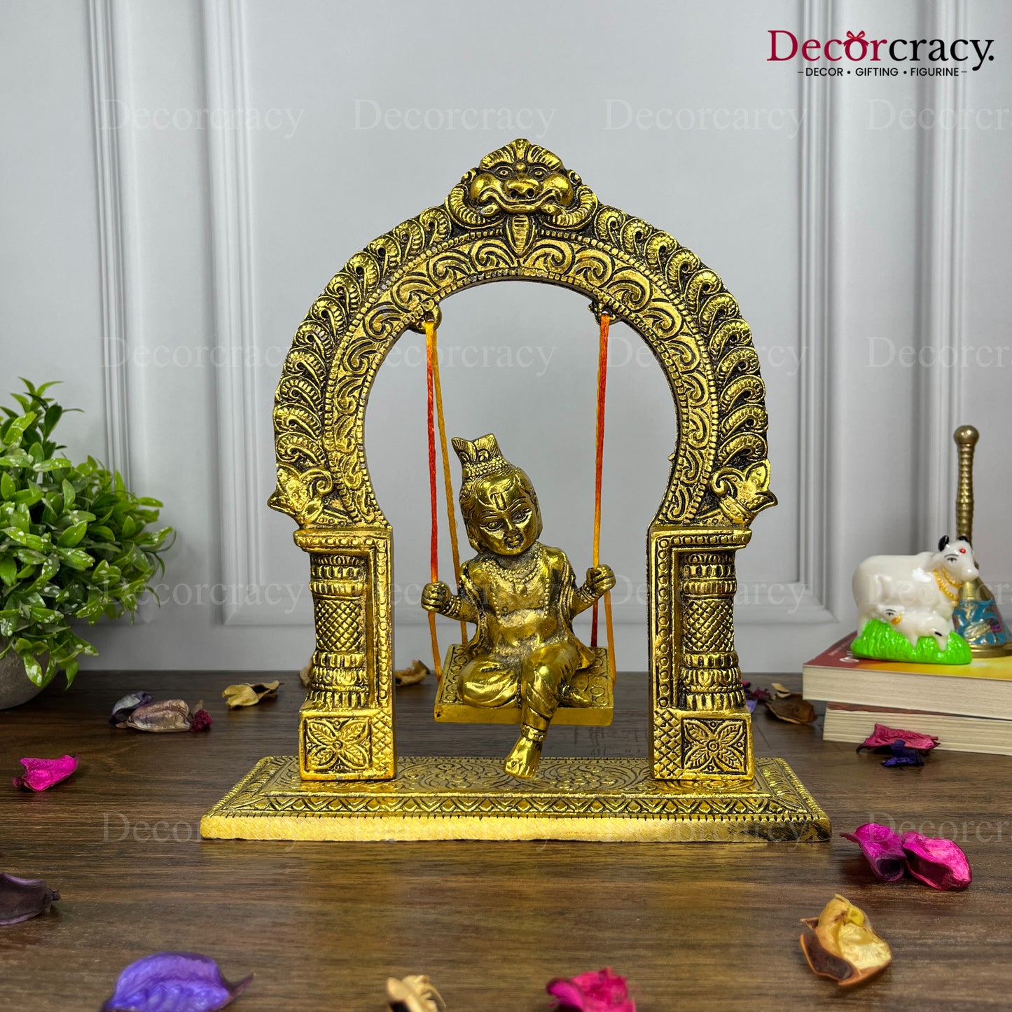 Laddu Gopal Jhula Metal golden