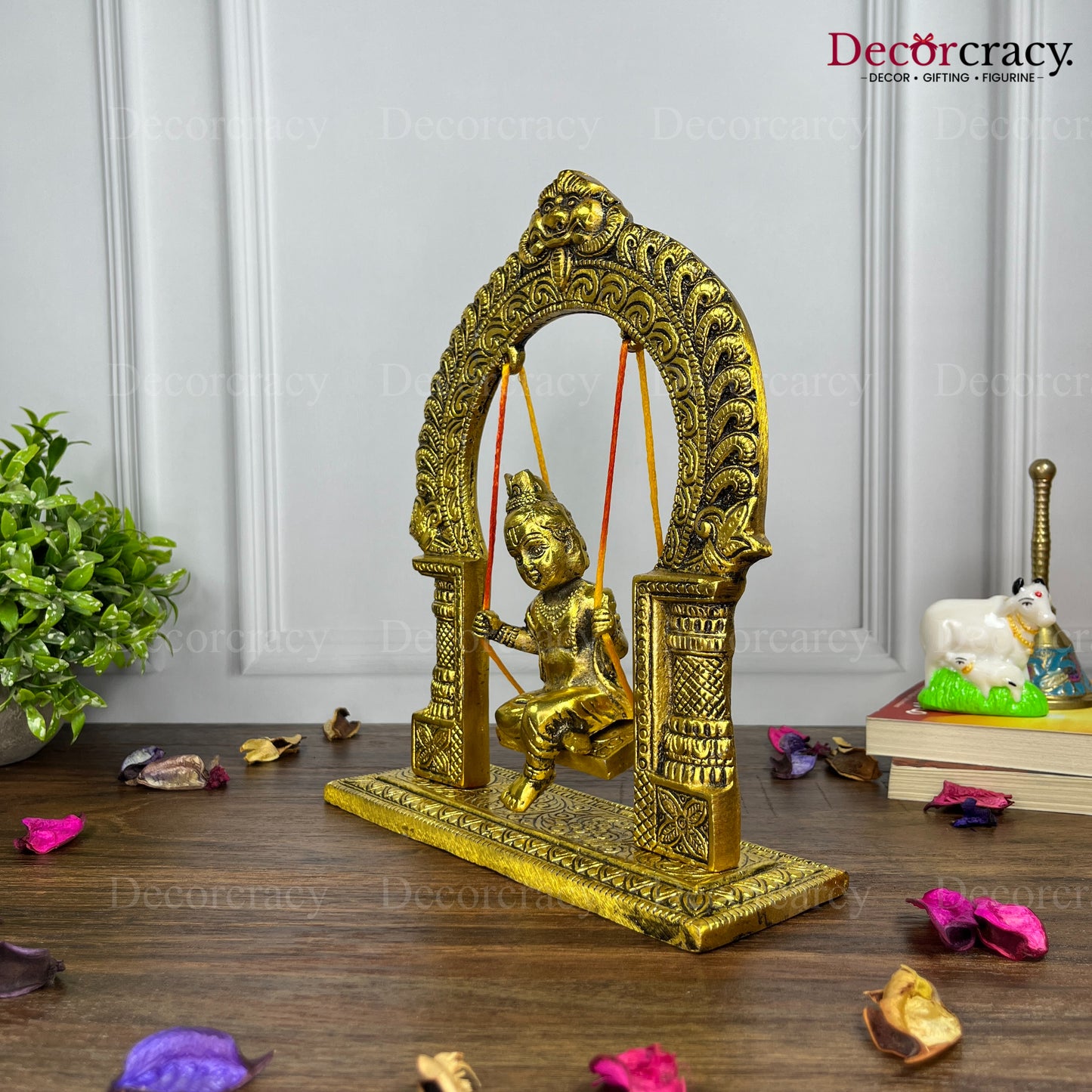 Laddu Gopal Jhula Metal golden