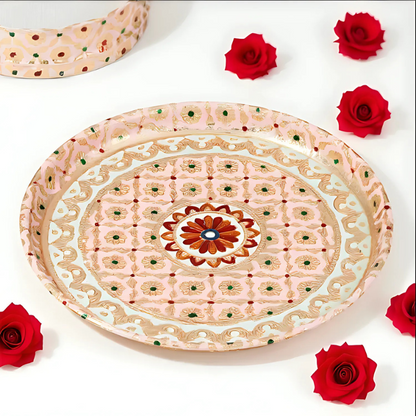 Pink Karwa Chout Full Meenakari Lota Kalash Channi